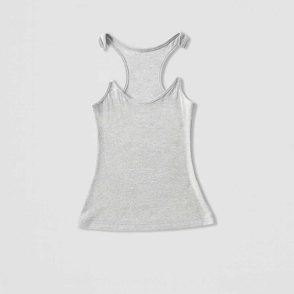 Damski Niewidoczny Ramie Ribbed Top