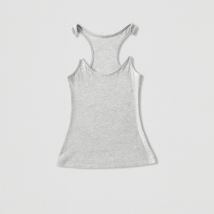 Damski Niewidoczny Ramie Ribbed Top