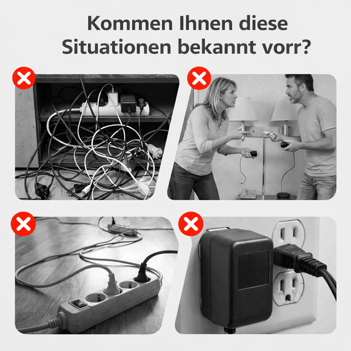 Listwa zasilająca z USB i przełącznikami | Wielogniazdowa z ochroną przeciwprzepięciową 2500 W
