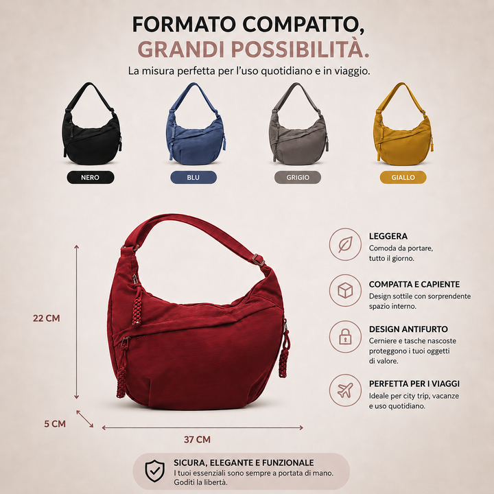 Bordowa torba na ramię – elegancka torba crossbody na co dzień