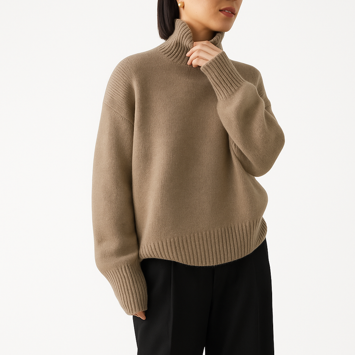 Sweter z golfem dla kobiet