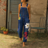 Stylowy Denim Jumpsuit z Kwiatowym Wzorem