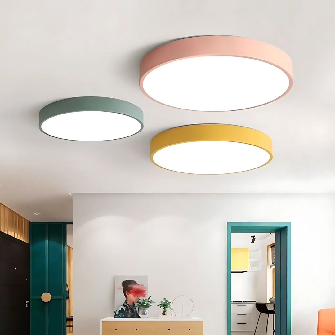 Drewniana lampa sufitowa Delos Scandi | Naturalna designerska lampa LED