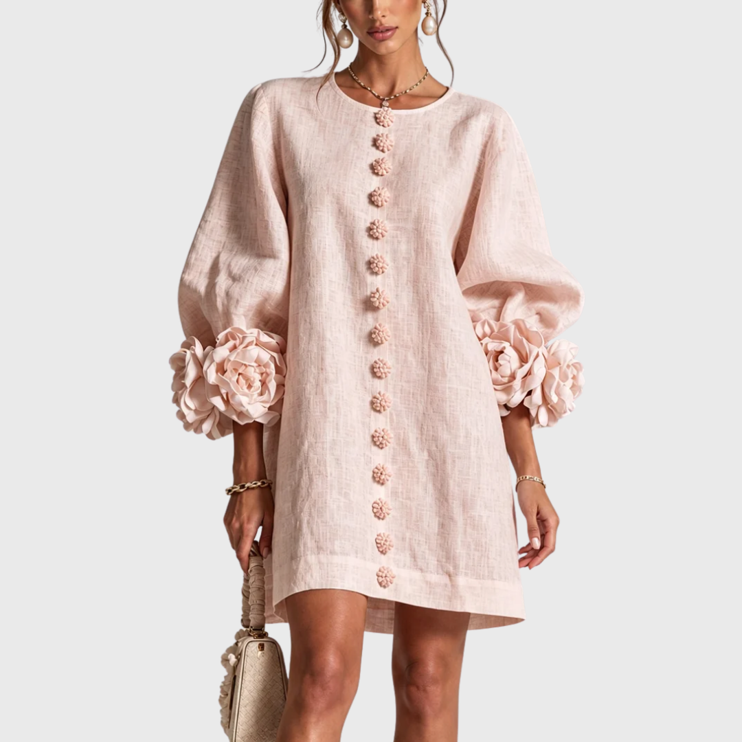 Elegancka sukienka mini z bufiastymi rękawami