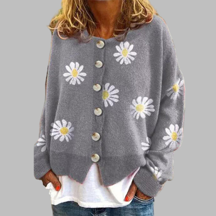 Sweter z Kwiatowym Wzorem dla Kobiet