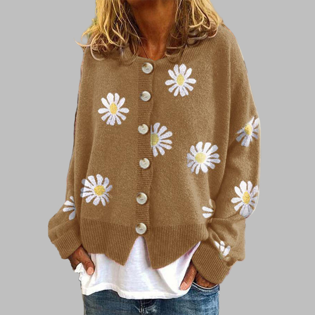 Sweter z Kwiatowym Wzorem dla Kobiet