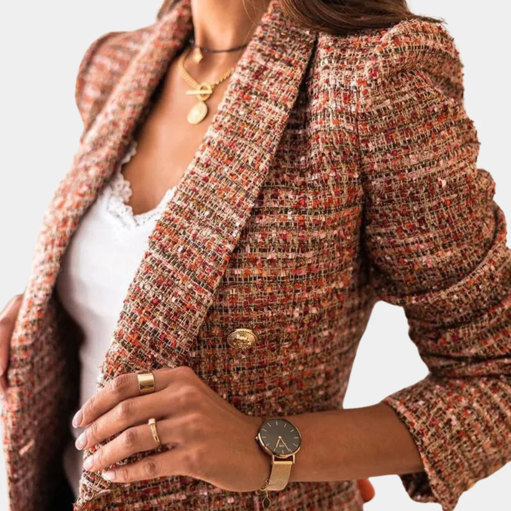 Stylowy damski blazer z klasycznym wzorem w kratkę