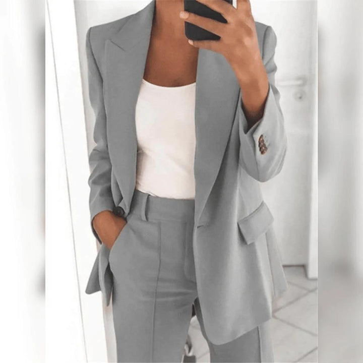 Elegancki 2-częściowy zestaw garniturowy dla kobiet – Polished Pair dla formalnych stylizacji