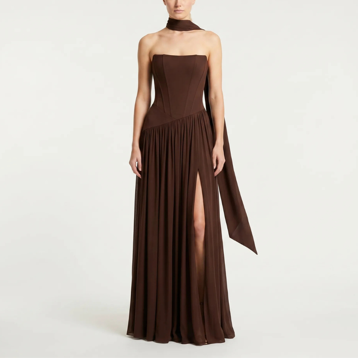 Suknia maxi z gorsetowym topem
