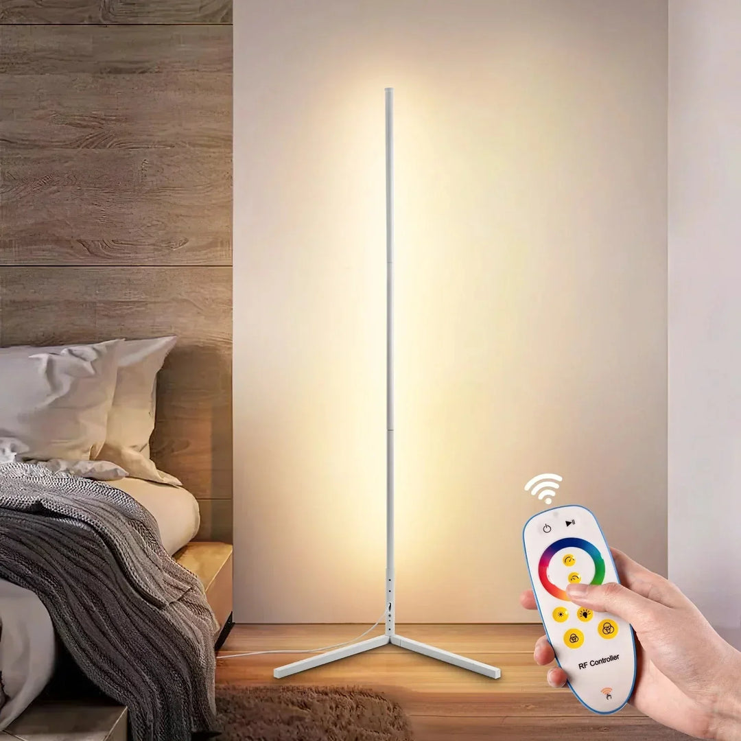 Ściemnialna narożna lampa stojąca LED z pilotem
