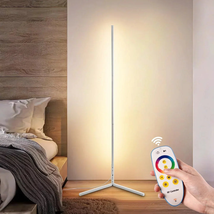Ściemnialna narożna lampa stojąca LED z pilotem