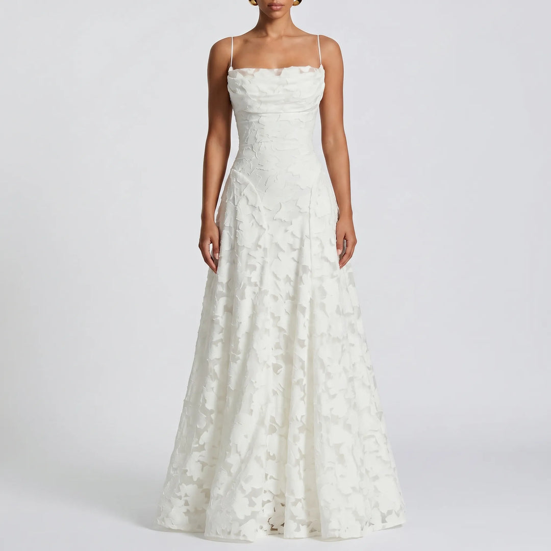 FlorielleFloral Textured Maxi Dress With Thin Straps