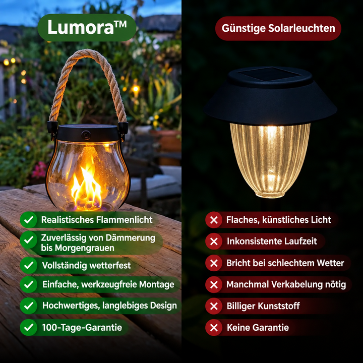 Solarna latarnia zewnętrzna z migoczącym efektem płomienia