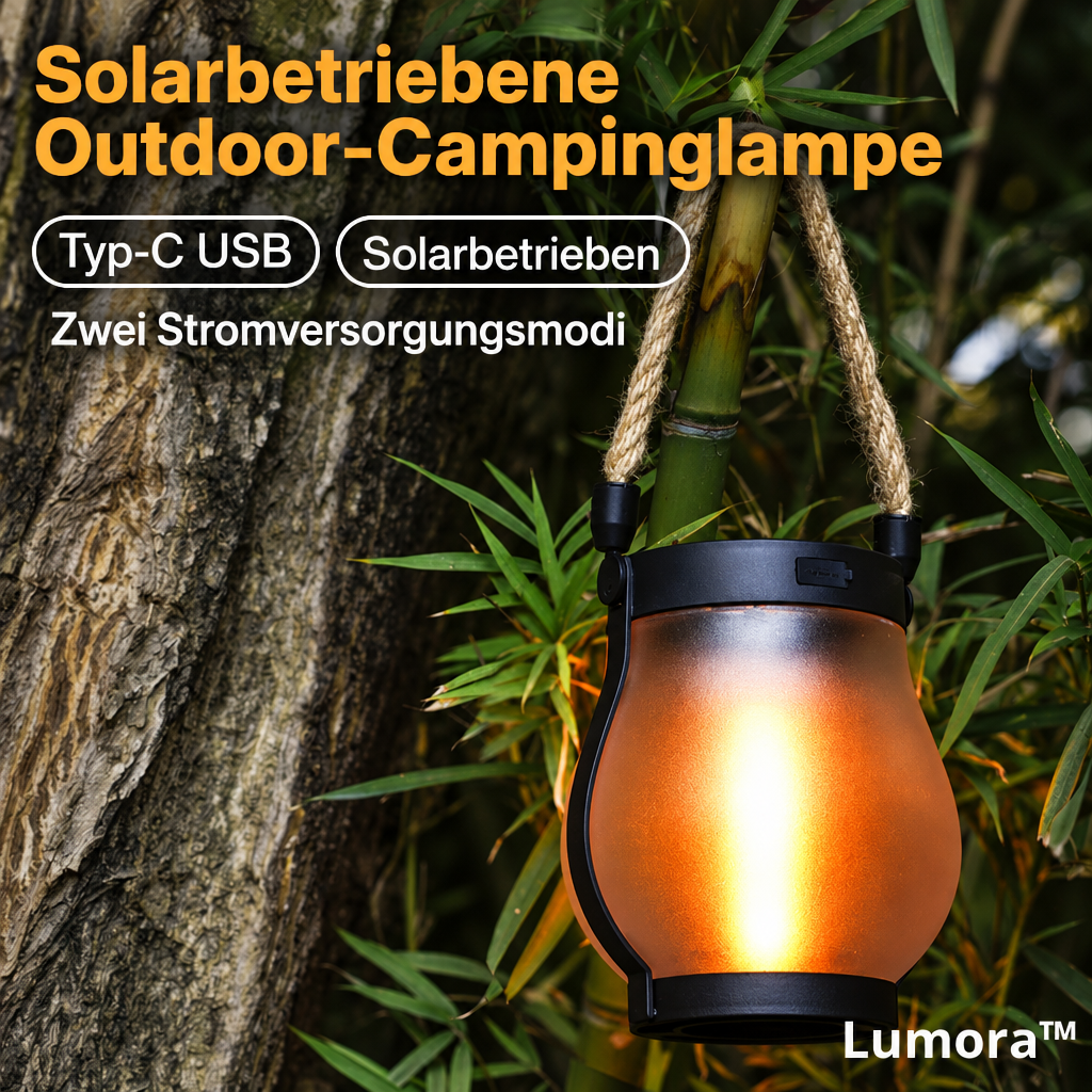 Solarna latarnia zewnętrzna z migoczącym efektem płomienia