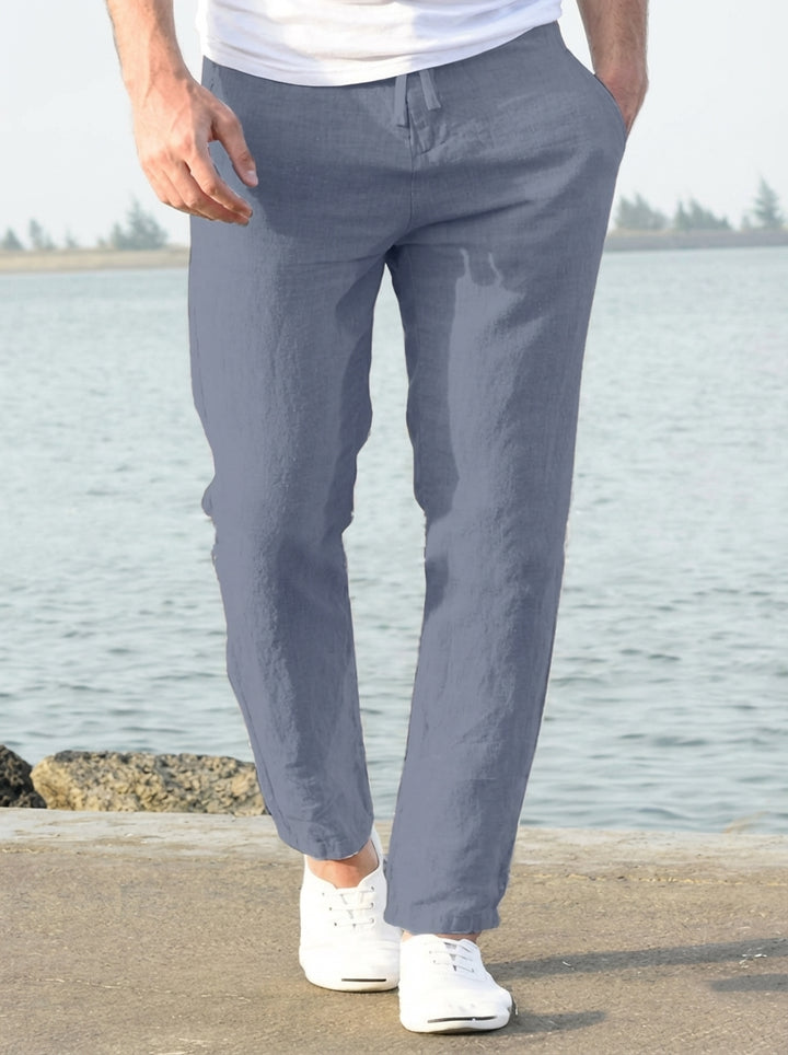 Męskie Lnianie Spodnie Letnie – Casual Style z Przewiewnym Designem