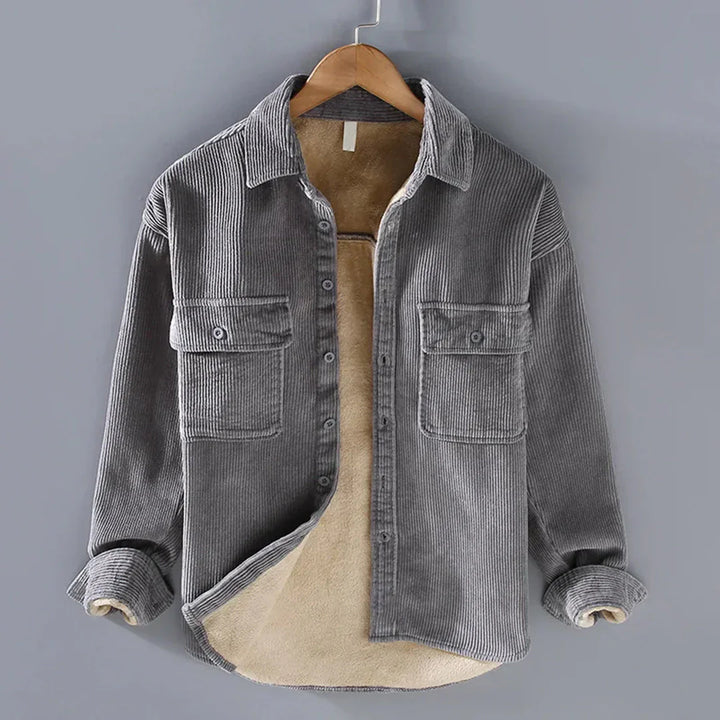 Koszula sztruksowa: Ciepła vintage casual męska koszula