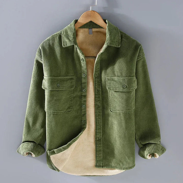 Koszula sztruksowa: Ciepła vintage casual męska koszula