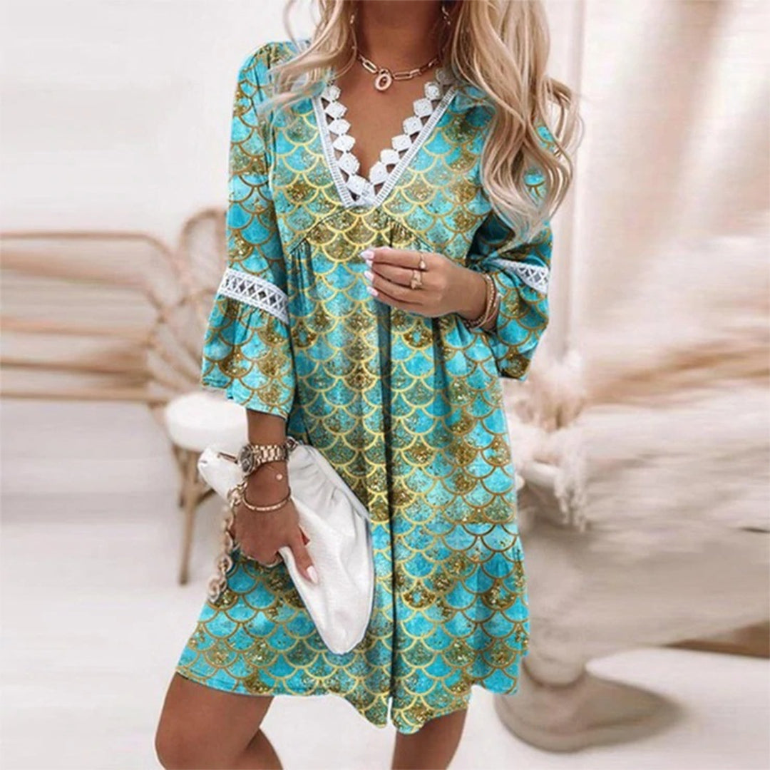 Sukienka Boho Lato z Detalami Szydełkowymi