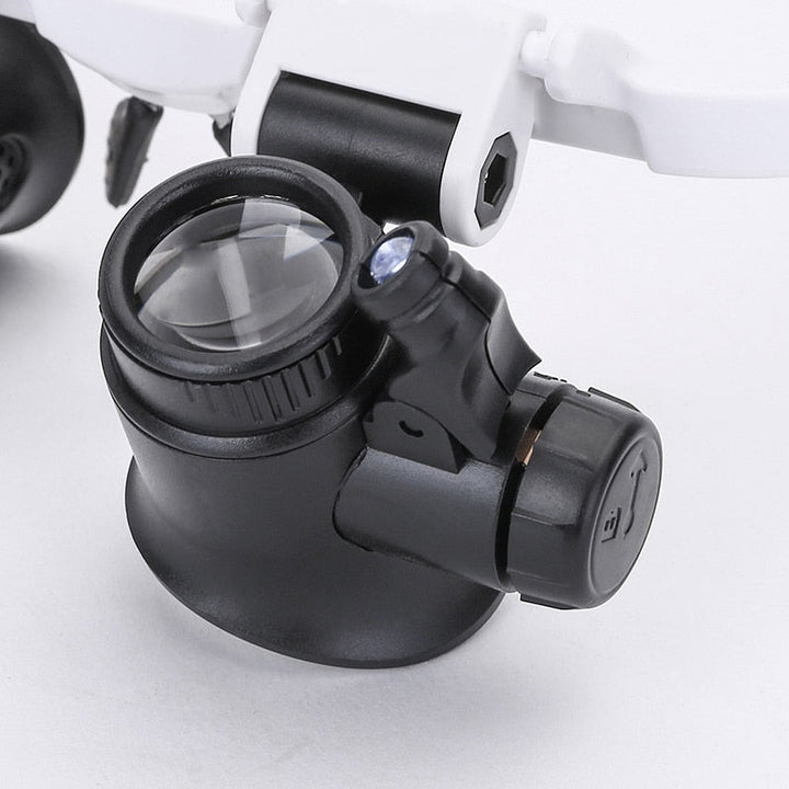 Okulary powiększające HD z oświetleniem LED i wymiennymi soczewkami - Optiview
