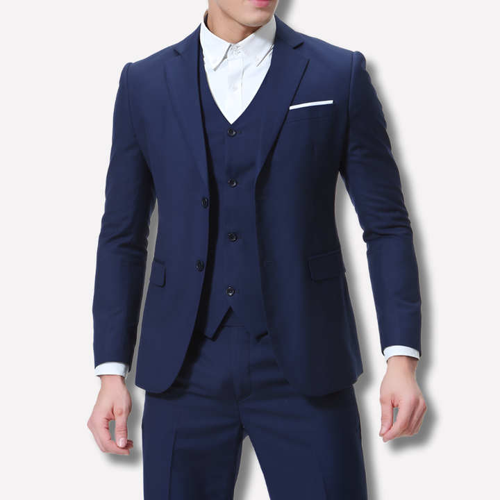 Męski Slim-Fit 3-Częściowy Garnitur