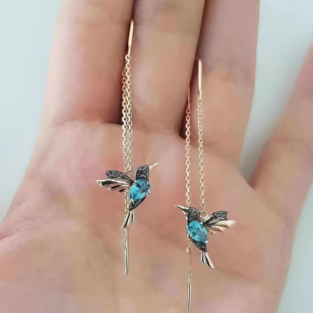 Kobiece Wiszące Kolczyki Hummingbird