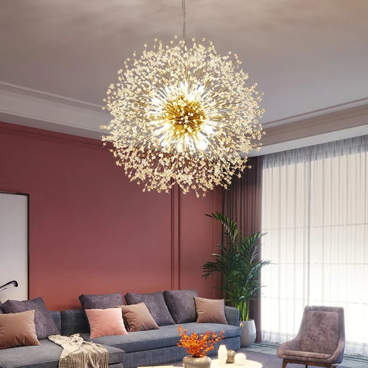 Ekskluzywny żyrandol z kryształami – elegancka lampa sufitowa do wyrafinowanych wnętrz