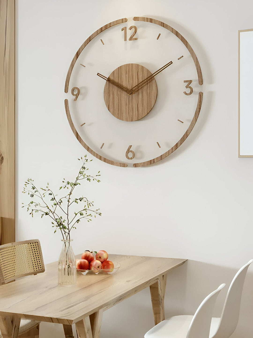 Zegar ścienny ClearWood Silent – nowoczesny design z drewna i akrylu