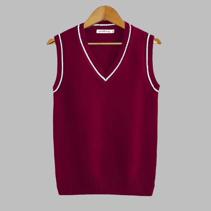 Retro Striped Preppy Style Sleeveless Pullover