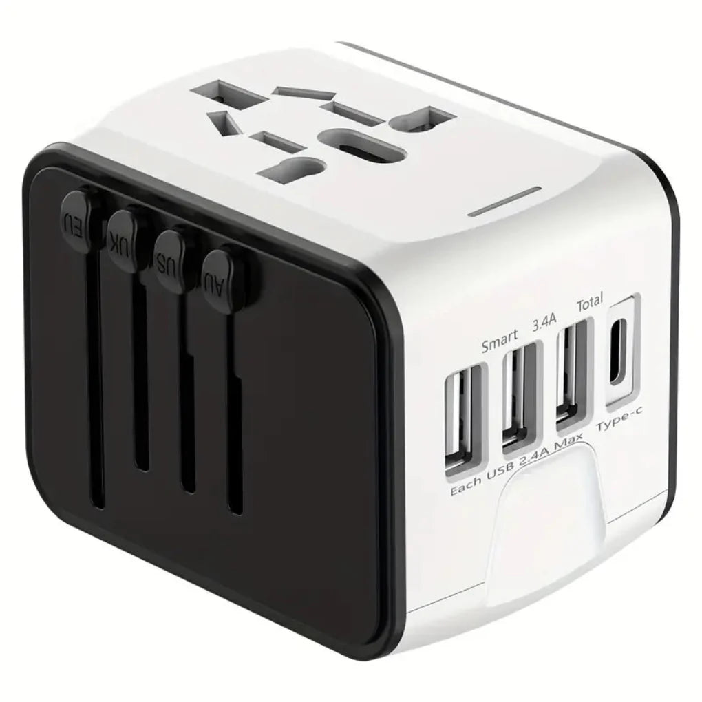 Międzynarodowy adapter wtyczkowy do podróży, kompaktowy, bezpieczny i szybkie ładowanie do użytku globalnego