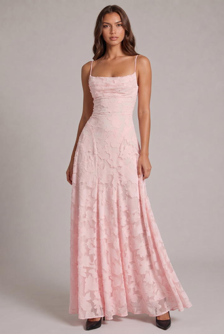 Sukienka maxi Olivia - elegancka suknia wieczorowa w kwiatowy wzór