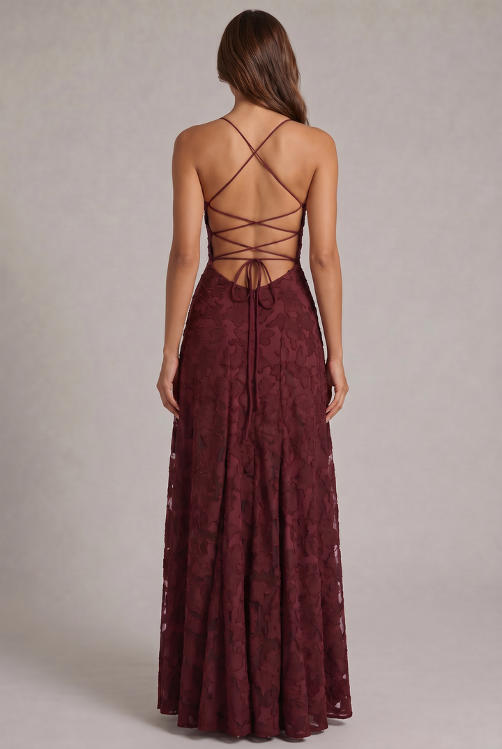 Sukienka maxi Olivia - elegancka suknia wieczorowa w kwiatowy wzór