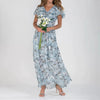 Vintage Kwiatowy Print Maxi Sukienka dla Kobiet