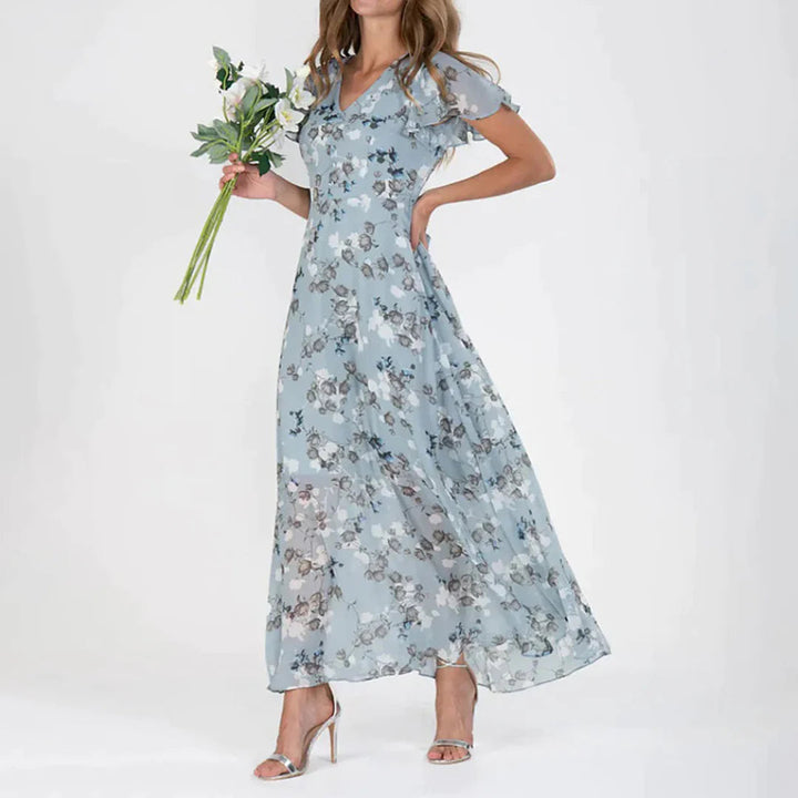 Vintage Kwiatowy Print Maxi Sukienka dla Kobiet