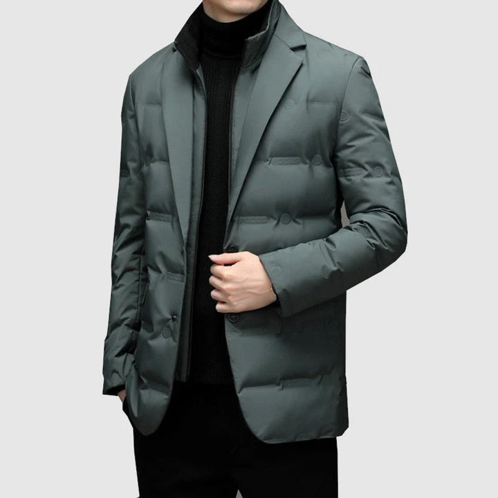 Męska Parka Kurtka Styl Warstwowa Gotowa na Zimę