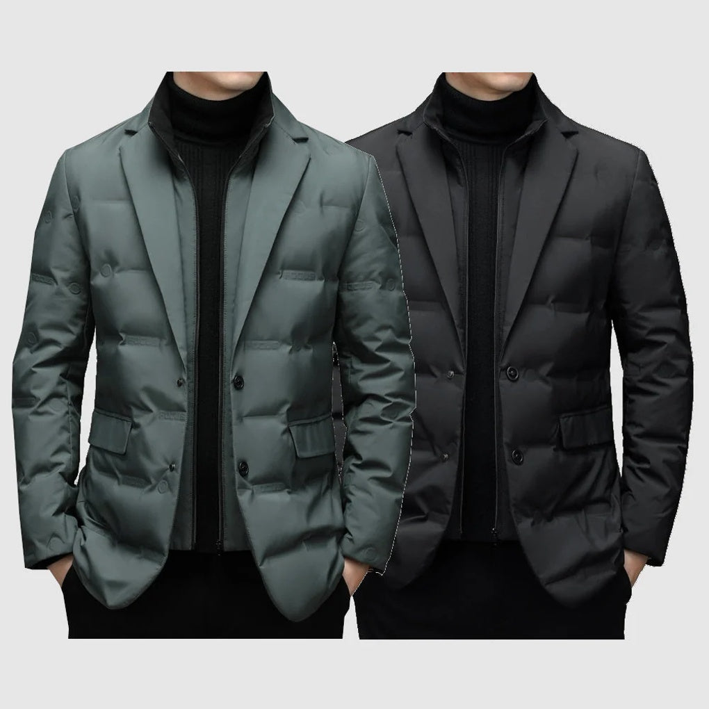 Męska Parka Kurtka Styl Warstwowa Gotowa na Zimę