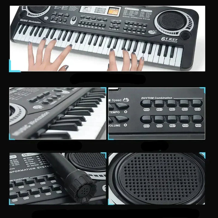 Pianino Elektroniczne dla Dzieci z Mikrofonem – Odkryj Muzyczną Zabawę z 61 Klawiszami