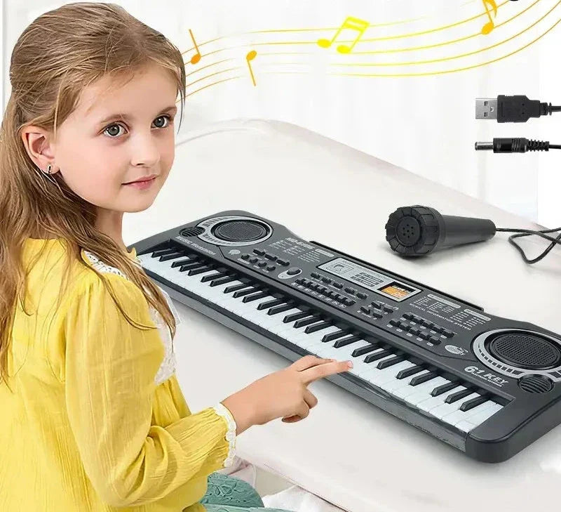 Pianino Elektroniczne dla Dzieci z Mikrofonem – Odkryj Muzyczną Zabawę z 61 Klawiszami