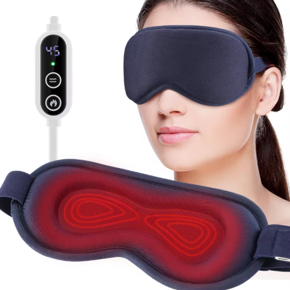 oog massage tegen hoofdpijn infrarood vermoeide ogen verhelpen. migraine verminderen met warmte brace.