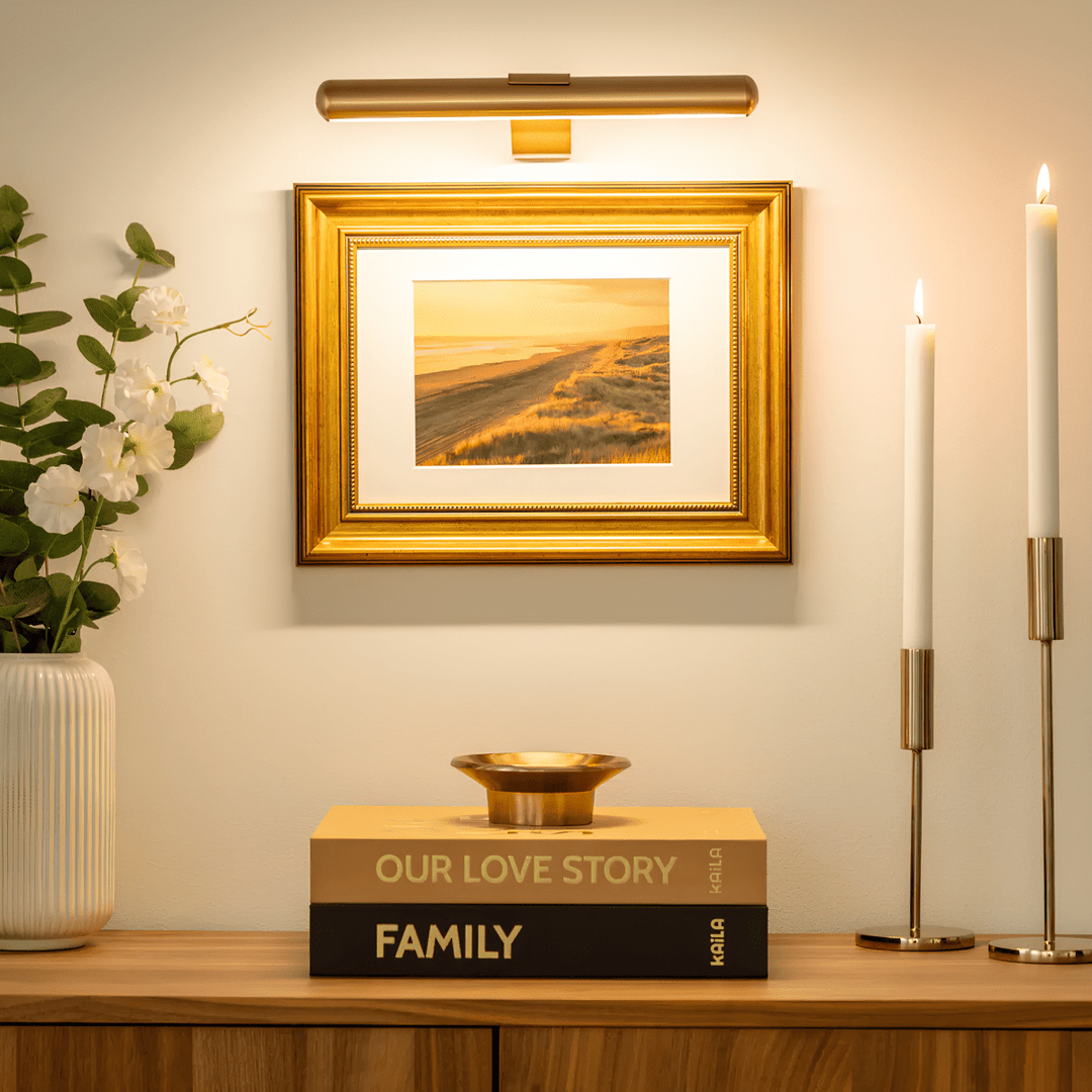 Lampa ścienna LED | Regulowane oświetlenie artystyczne | Metalowy, ładowalny design | ArtGlow