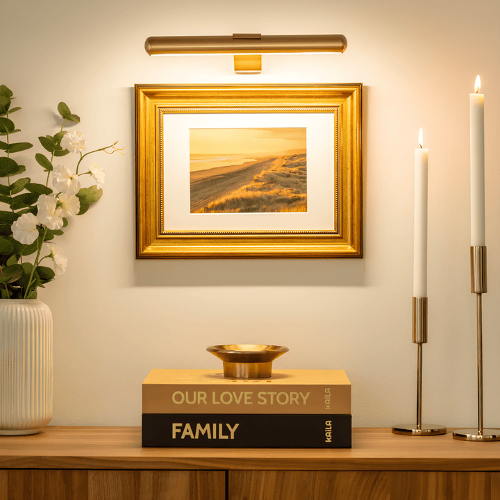 Lampa ścienna LED | Regulowane oświetlenie artystyczne | Metalowy, ładowalny design | ArtGlow