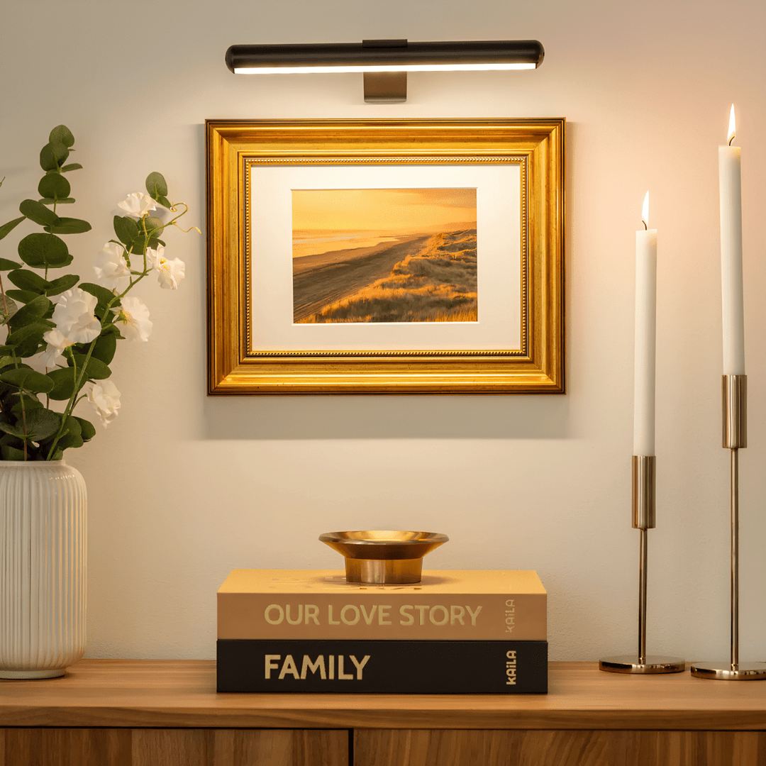 Lampa ścienna LED | Regulowane oświetlenie artystyczne | Metalowy, ładowalny design | ArtGlow