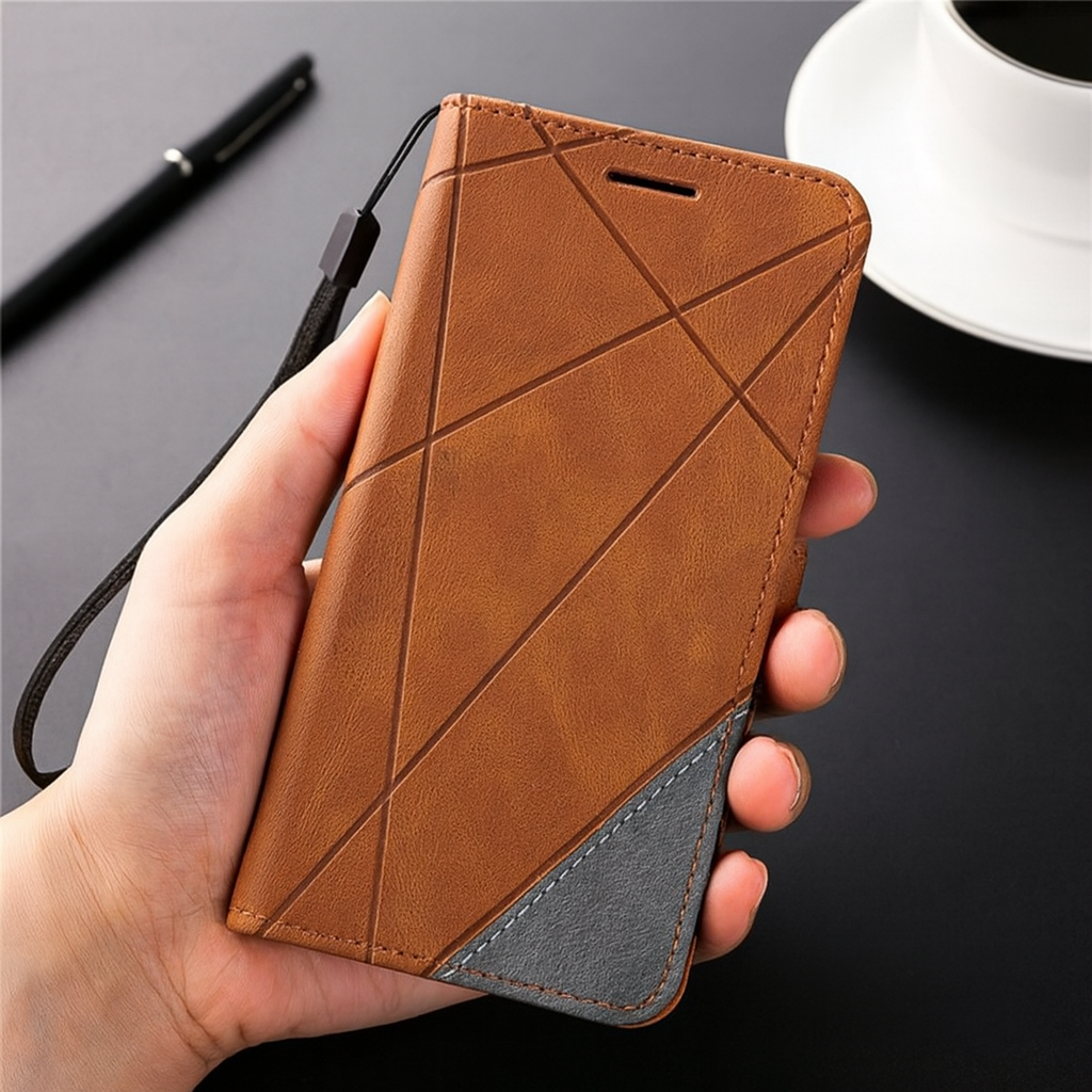 Skórzane składane etui na smartfon