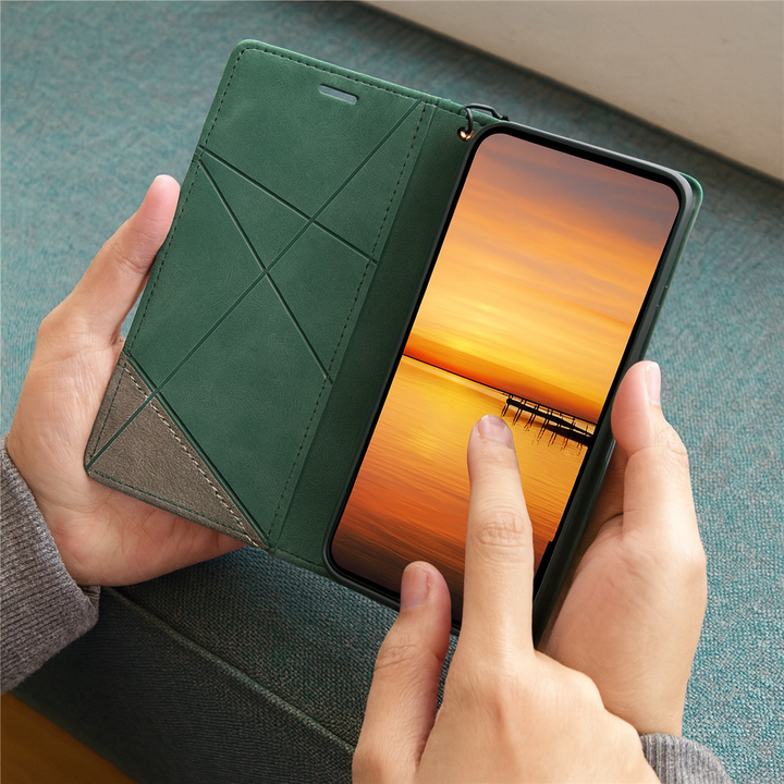 Skórzane składane etui na smartfon