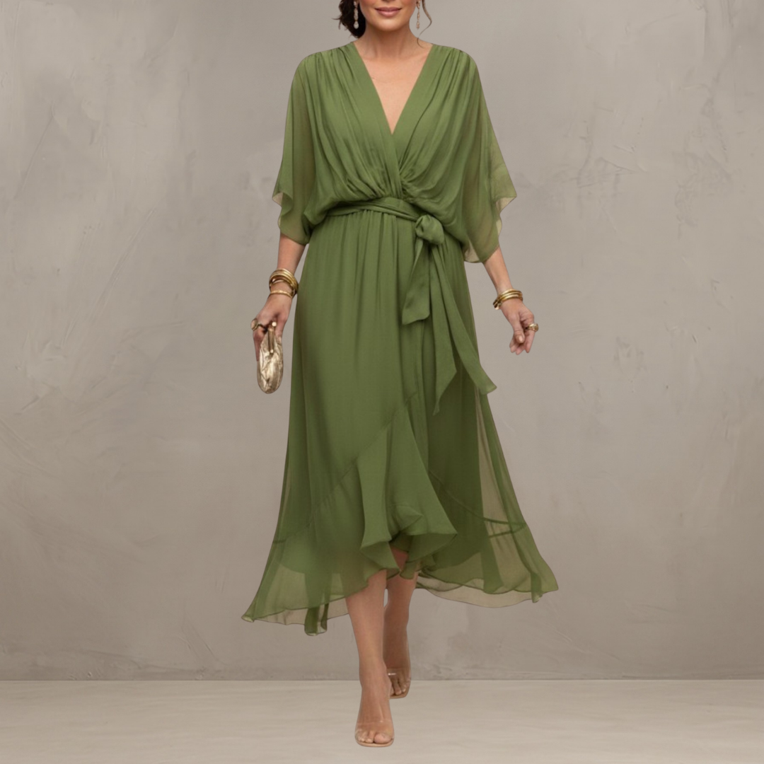 Marta™ | Elegancka szyfonowa sukienka midi