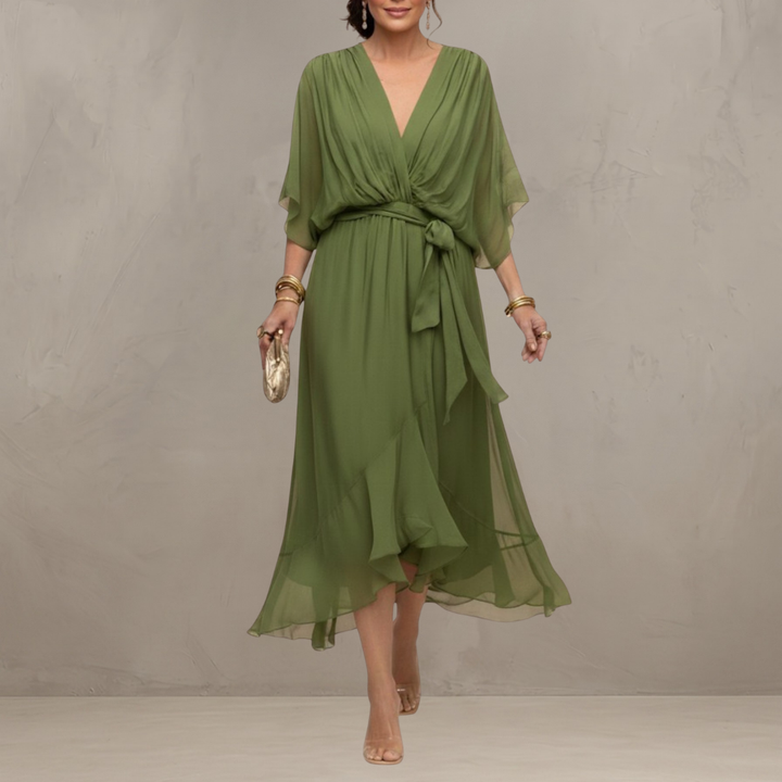 Marta™ | Elegancka szyfonowa sukienka midi