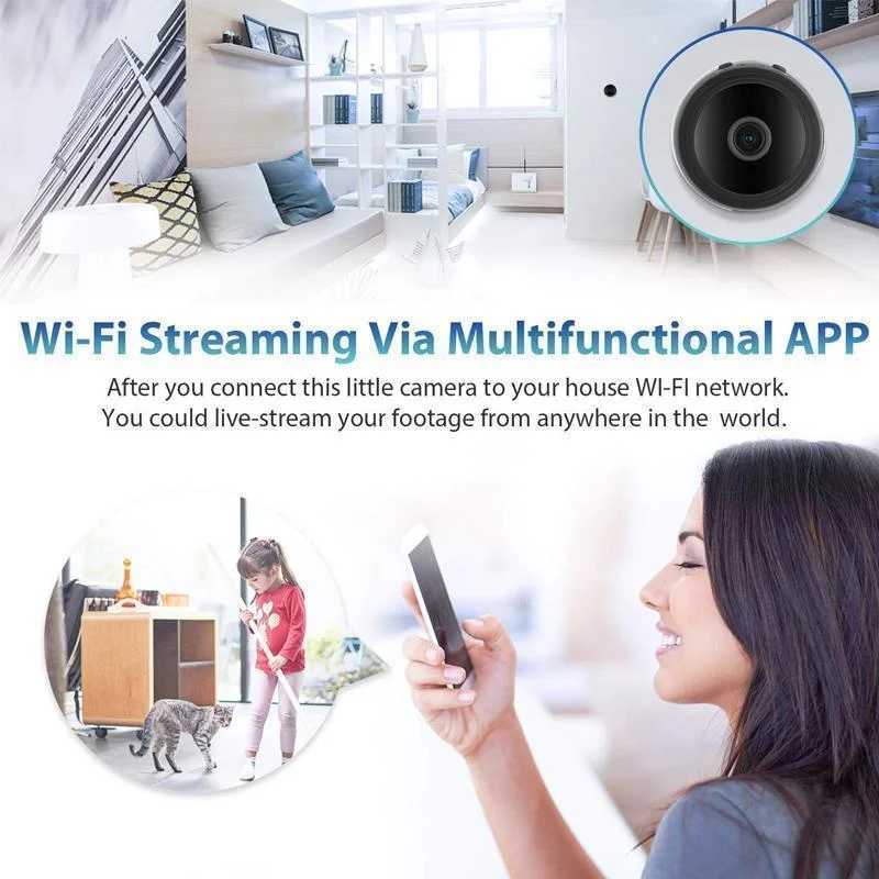 Magnetyczna minikamera WiFi 1080p