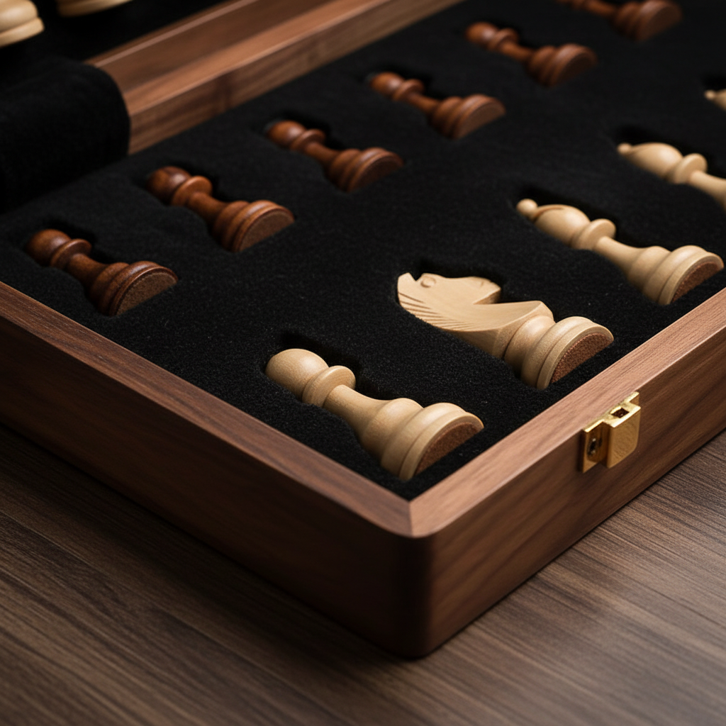 Podróżne szachy z litego drewna - Woodduelor