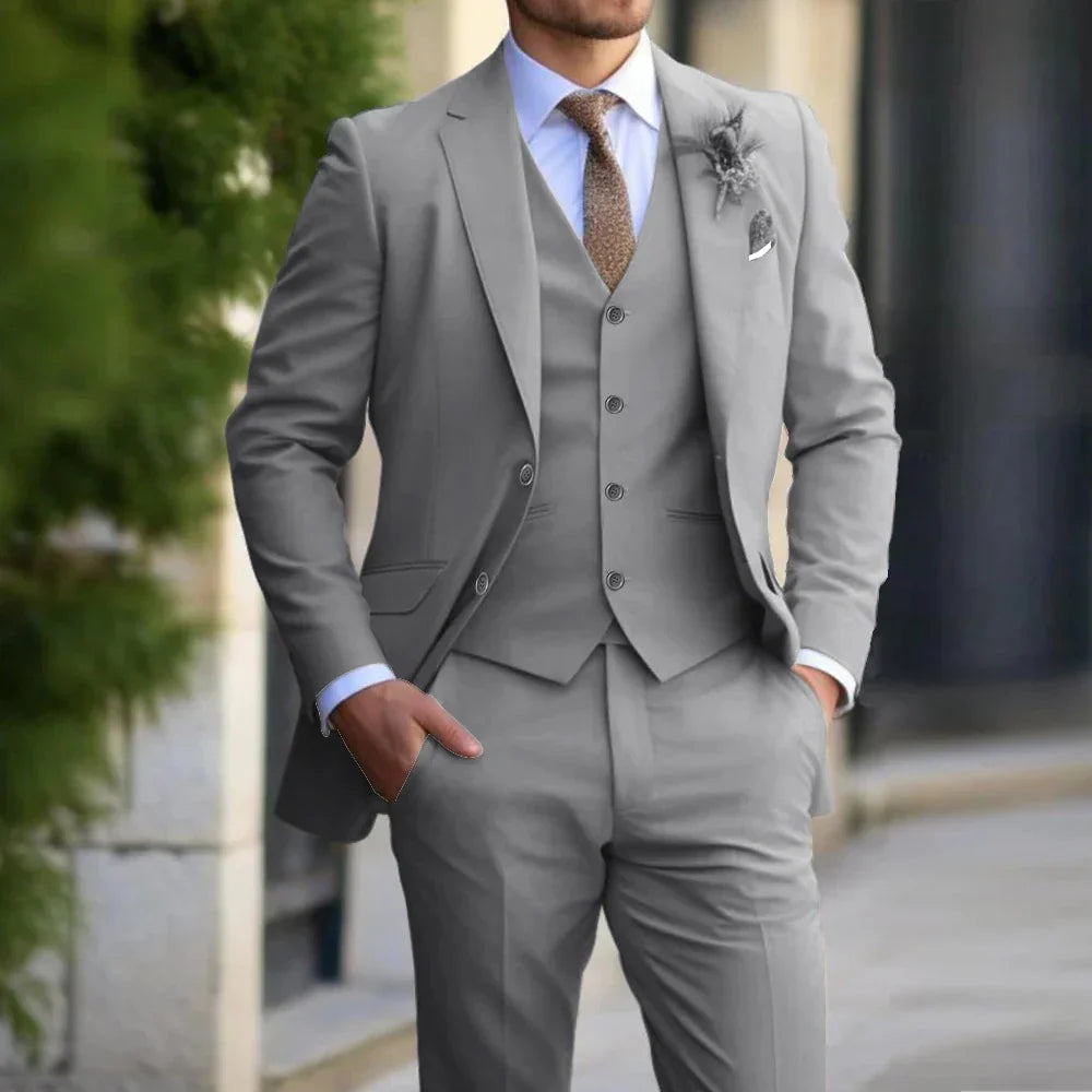 Brecken Elegancki 3-Częściowy Garnitur dla Mężczyzn – Ponadczasowa Elegancja na Każdą Okazję