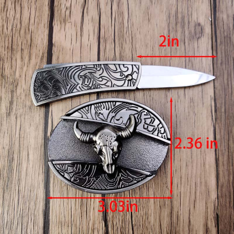 Owalna metalowa klamra do paska w stylu kowbojskim