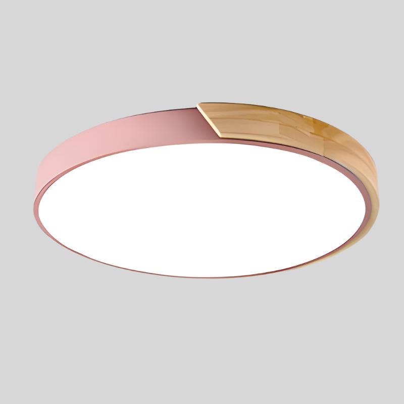 Okrągła lampa sufitowa Nordic Macaron z drewna